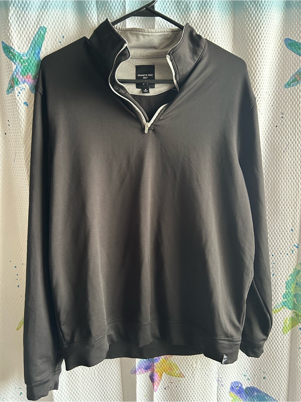 Kenneth Cole Men’s Black Quarter-Zip Pullover